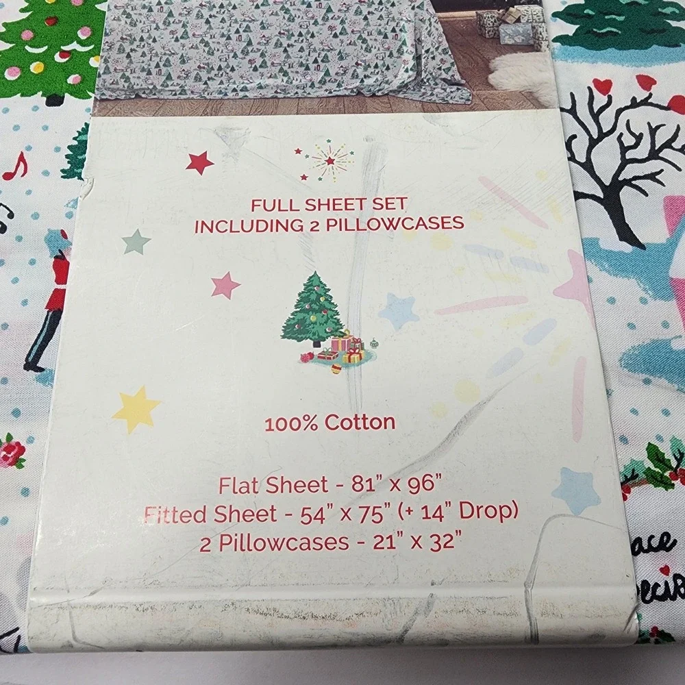 Cath Kidston London Shine Bright Cream FULL 4 Pc Sheet Set 100% Cotton *NEW*